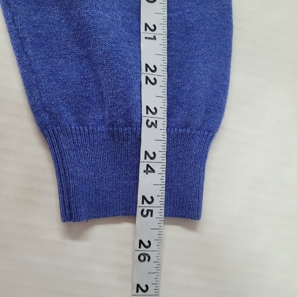 J McLaughlin‎ Sweater Mens L Classic Preppy Golf V-Neck Teacher Long Sleeve Blue - Picture 9 of 10